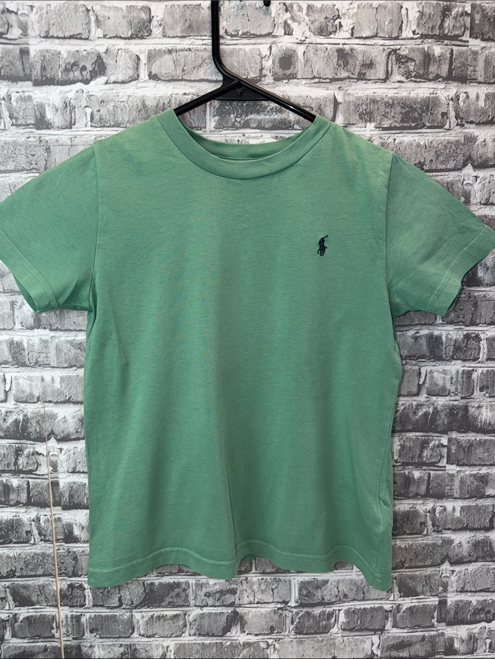 Ralph Lauren Boys Short Sleeve Mint Green Tee with Navy Pony